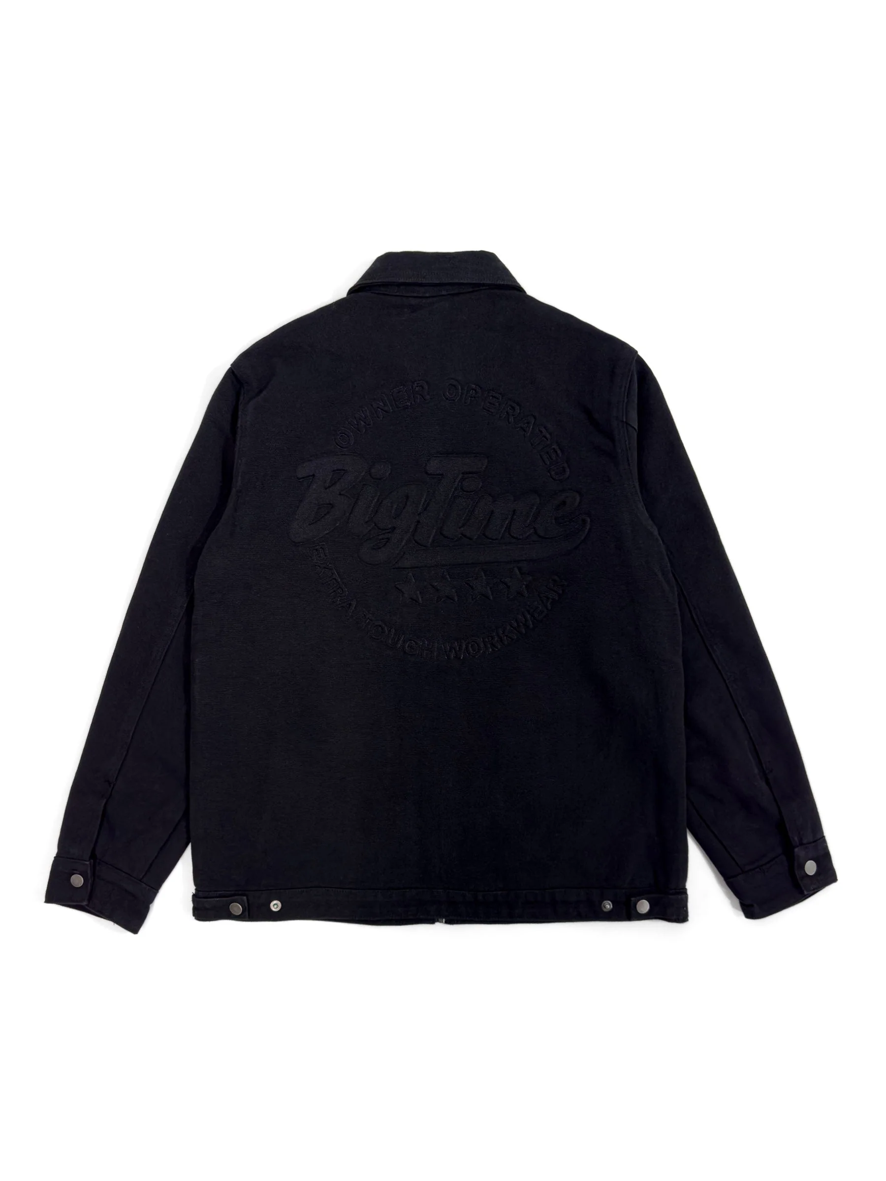 BIGTIME DEBOSSED WORKWEAR JACKET (BLACK) - Image 3